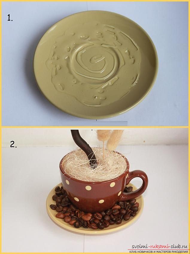 How to make a topiary from coffee beans yourself, step-by-step photos, detailed instructions, tips and recommendations for creating coffee trees of various shapes. Photo Number 19