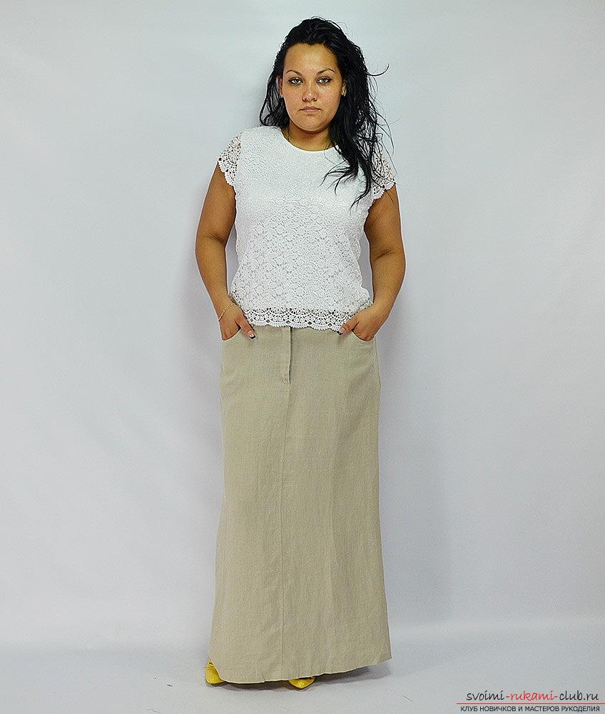 A stylish summer skirt for a full woman with her own hands. Photo №7
