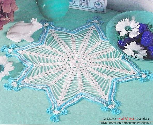 How to tie a napkin, simple schemes for napkins crochet .. Photo # 5