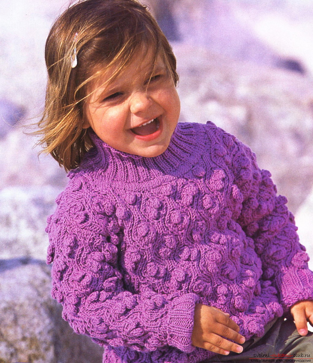 children's sweater with knitting needles. Photo №5