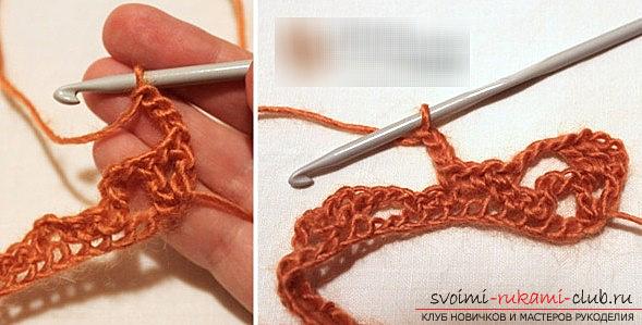 Crochet lessons of scarf snud - knitting patterns for beginners. Photo №5