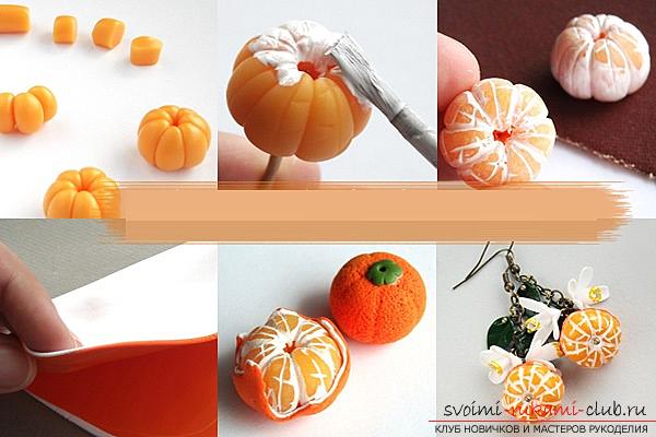 Lessons and master classes with a photo on the sculpture of fruit beads and a whole mandarin .. Photo №19