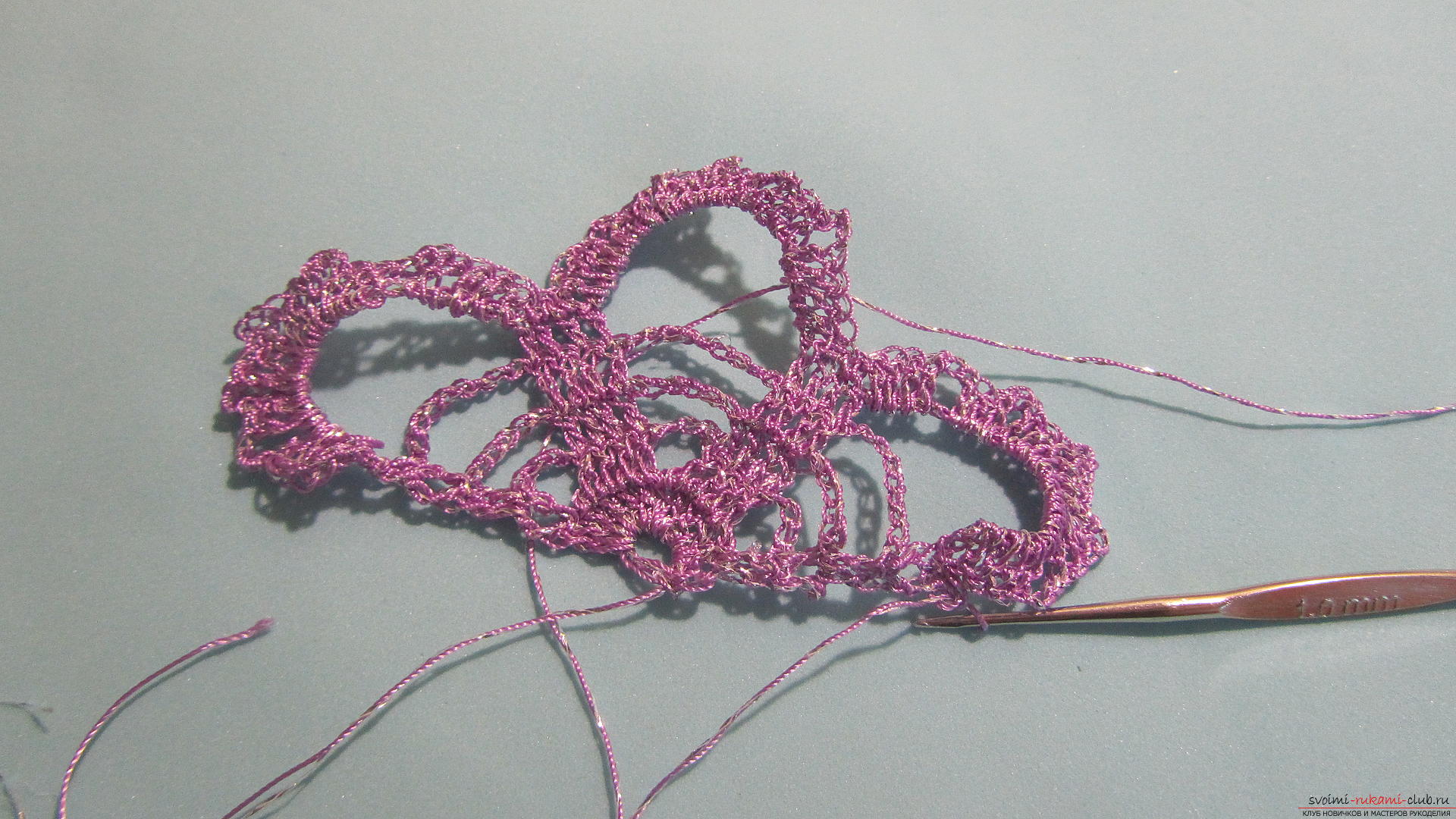 This master class with a descriptive scheme will teach how to crochet a ribbon lace .. Photo # 24