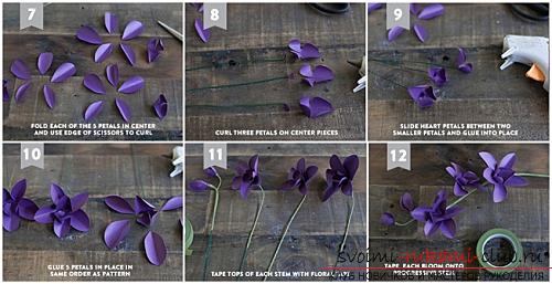 Flowers with their own hands, how to make a flower of paper with their own hands, flowers from corrugated paper, tips, recommendations, step by step execution instruction .. Photo # 16