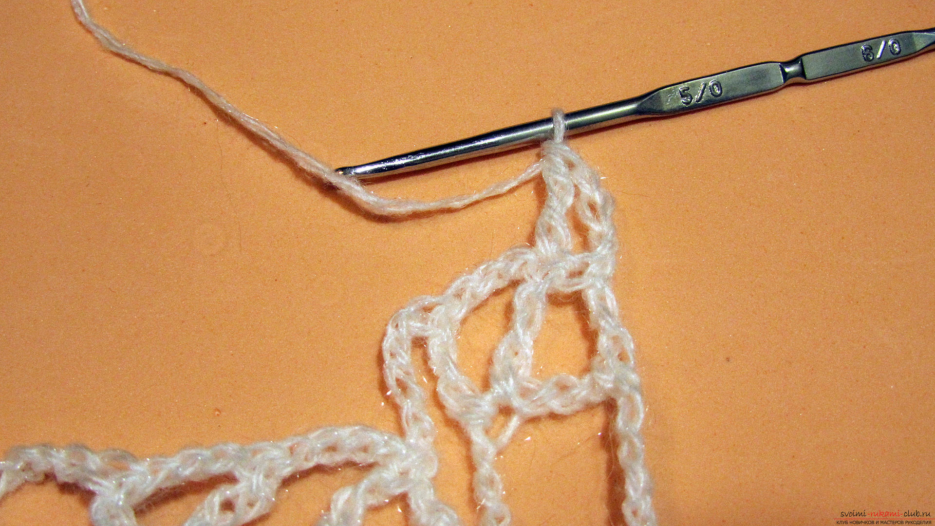 The master class is dedicated to knitting a beautiful stitch with a crochet. Picture №30