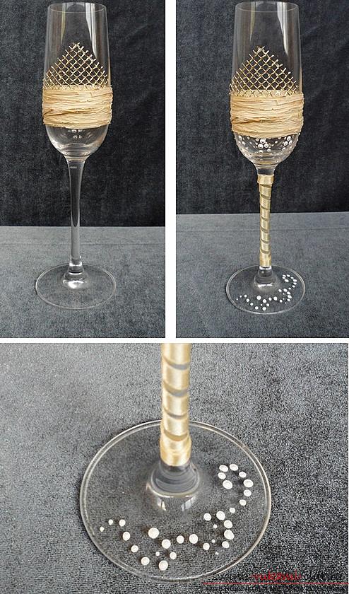 How to decorate glasses with polymer clay and how to make rings for napkins made of thermoplastic .. Photo # 18