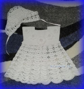 Dress and cap for baby crochet