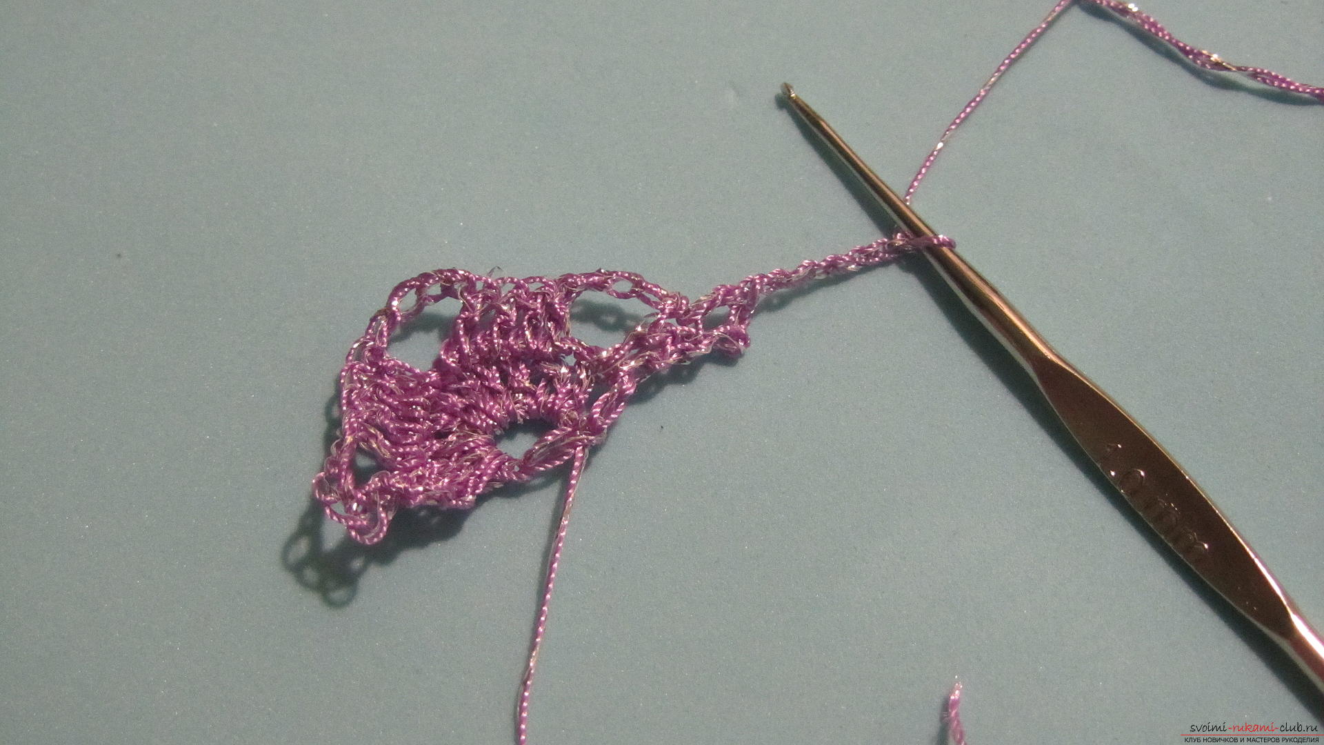 This master class with a descriptive scheme will teach how to crochet a ribbon lace .. Photo # 10