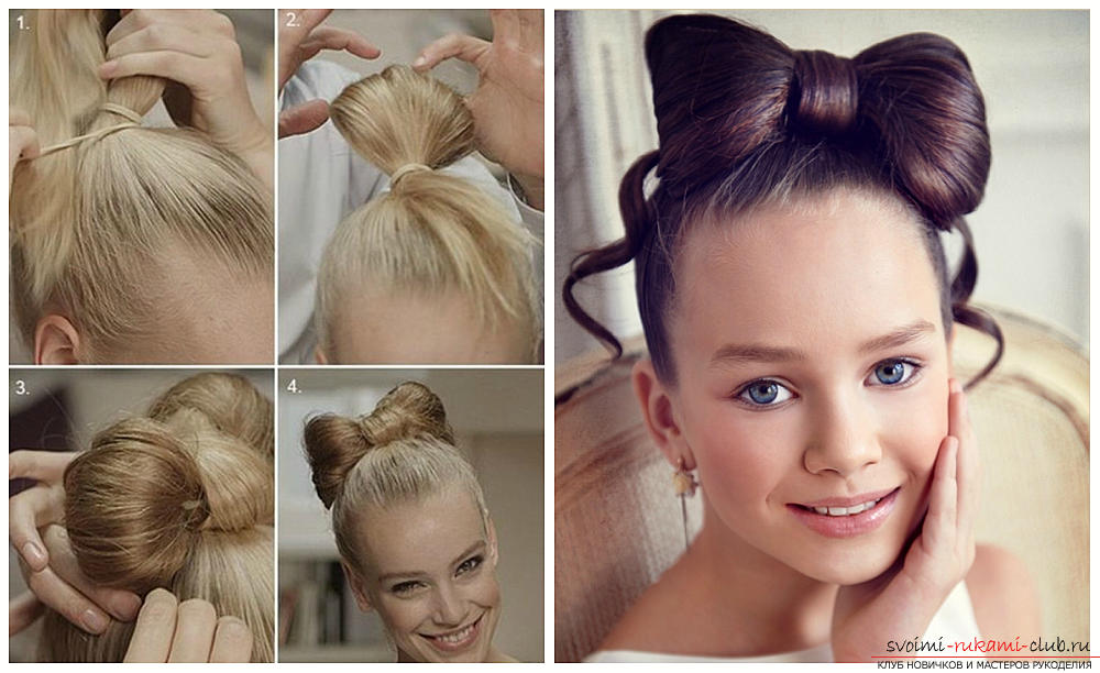 Beautiful children's hairstyles for girls at graduation in the kindergarten and school. Photo №7