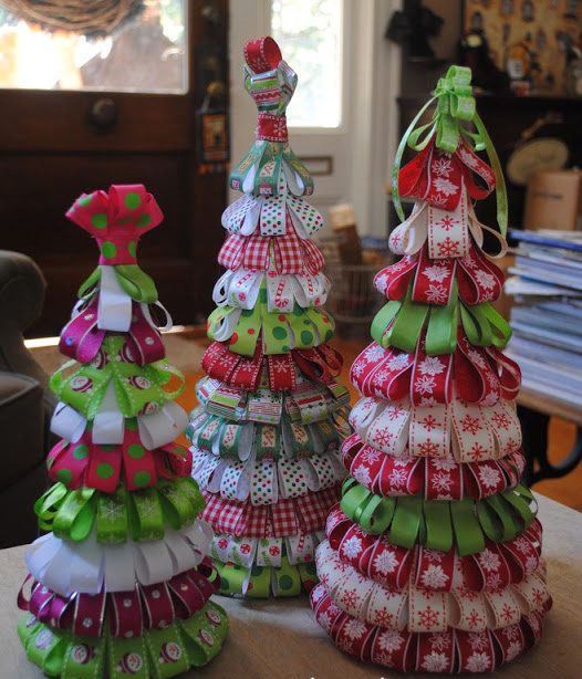 Christmas tree made of ribbons