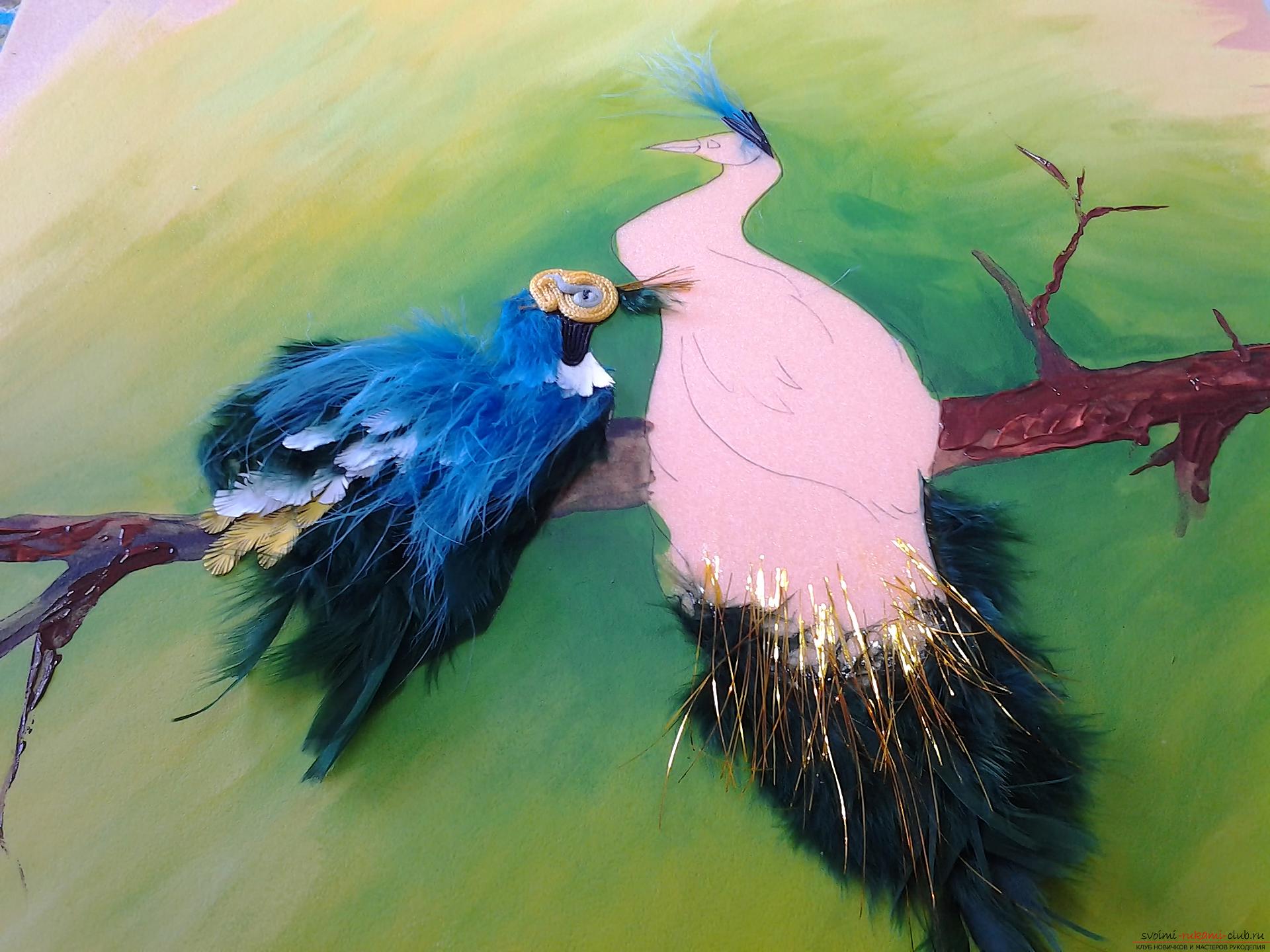 Original painting: birds on a branch. Photo # 2