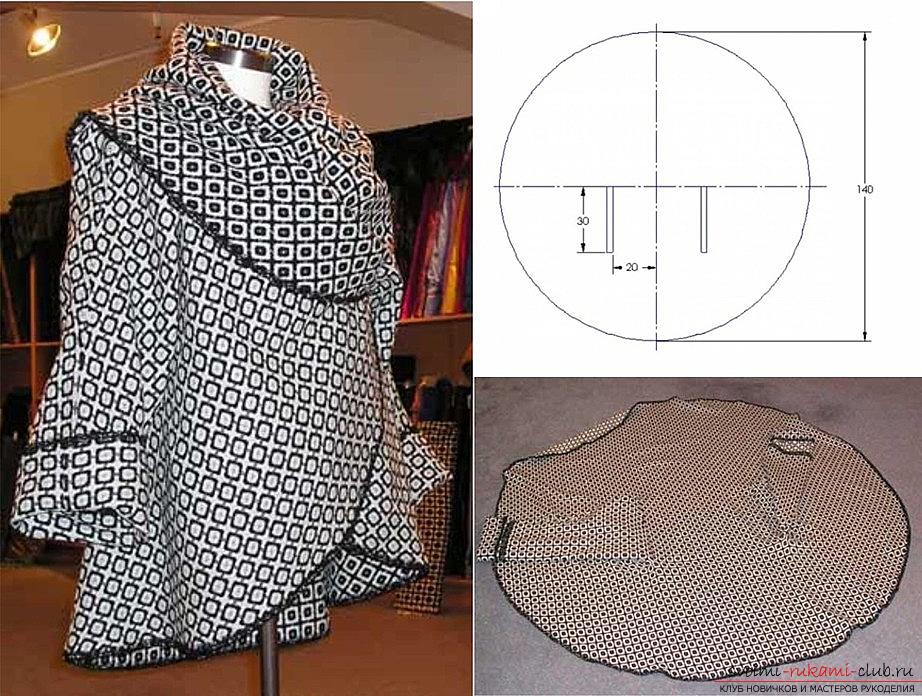 Instruction and photo on the construction of women's coats on the example of the poncho model. Picture №3