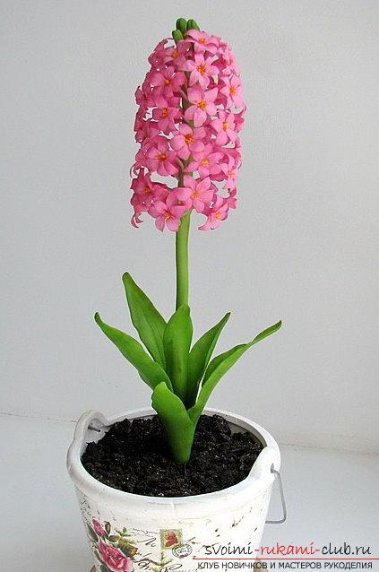We make a bouquet of hyacinth with the help of polymer clay - a master class. Picture №3
