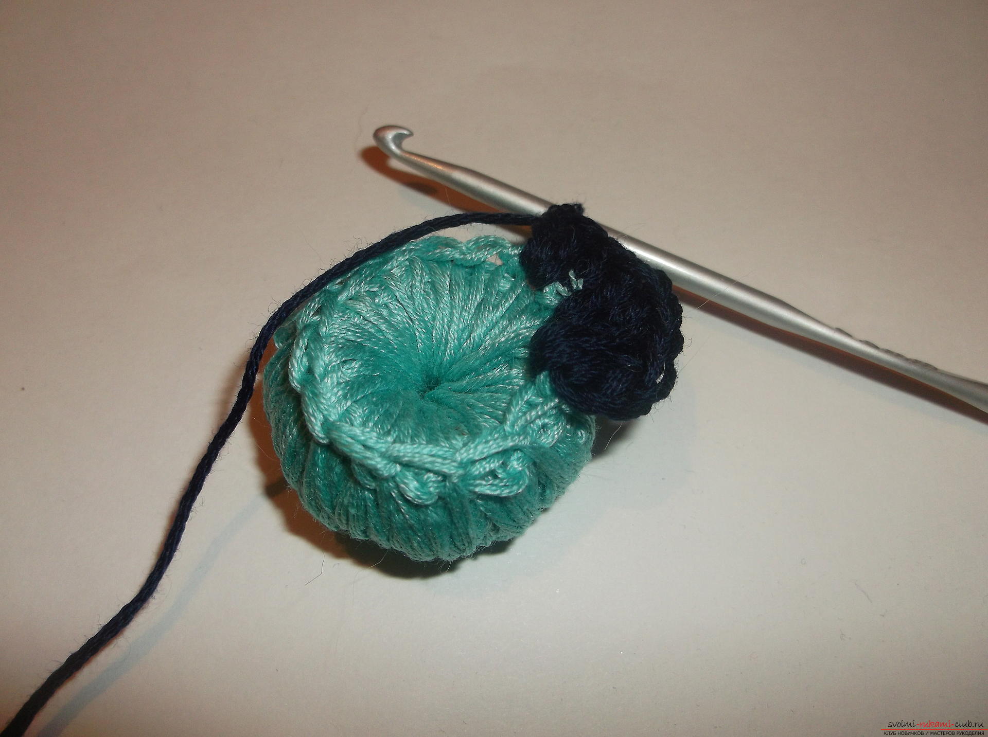 A lesson on crochet crochet lilac poppy. Photo Number 11