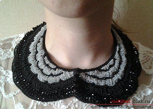 Master class embroidery beaded collar. Photo №1