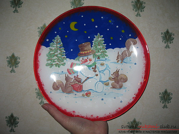 With our hands we do reverse decoupage on a plate, we will tell how to make such beauty called reverse decoupage. Photo №1