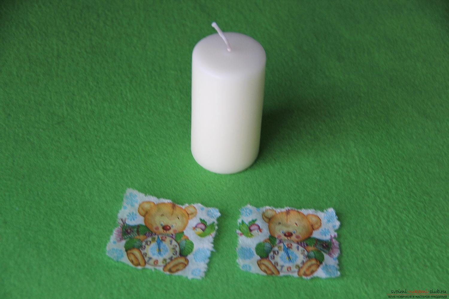 Master class with photo will teach how to make a hot decoupage of a candle with a napkin for the New Year. Photo №4