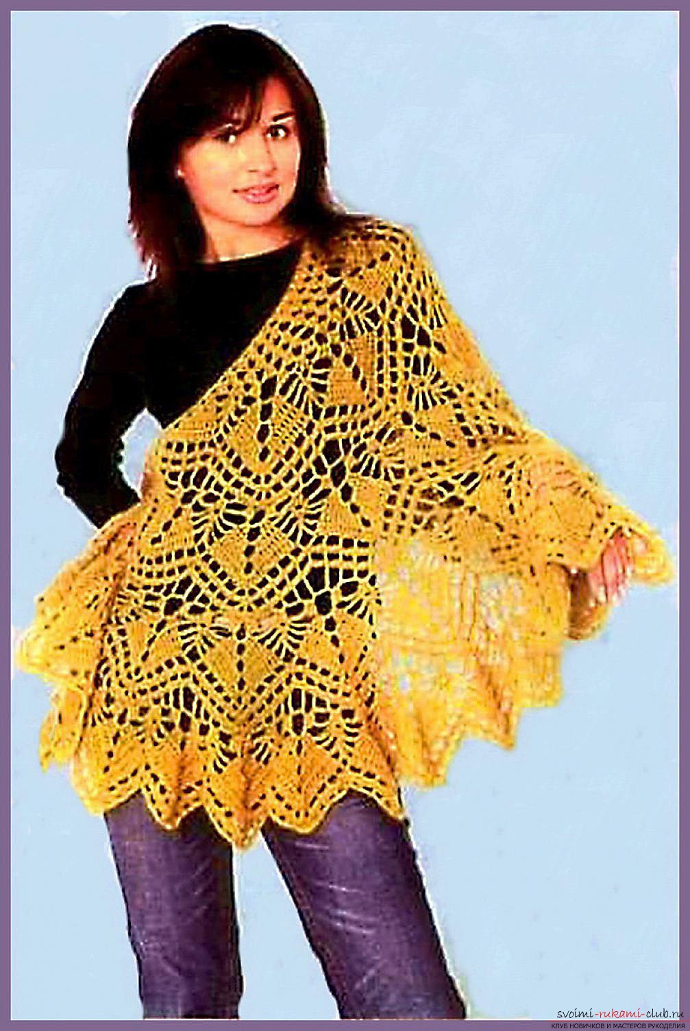 crocheted exquisite women's shawl. Photo # 2