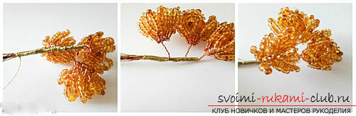 Free detailed lessons on weaving of beads bonsai in different shades. Photo number 16