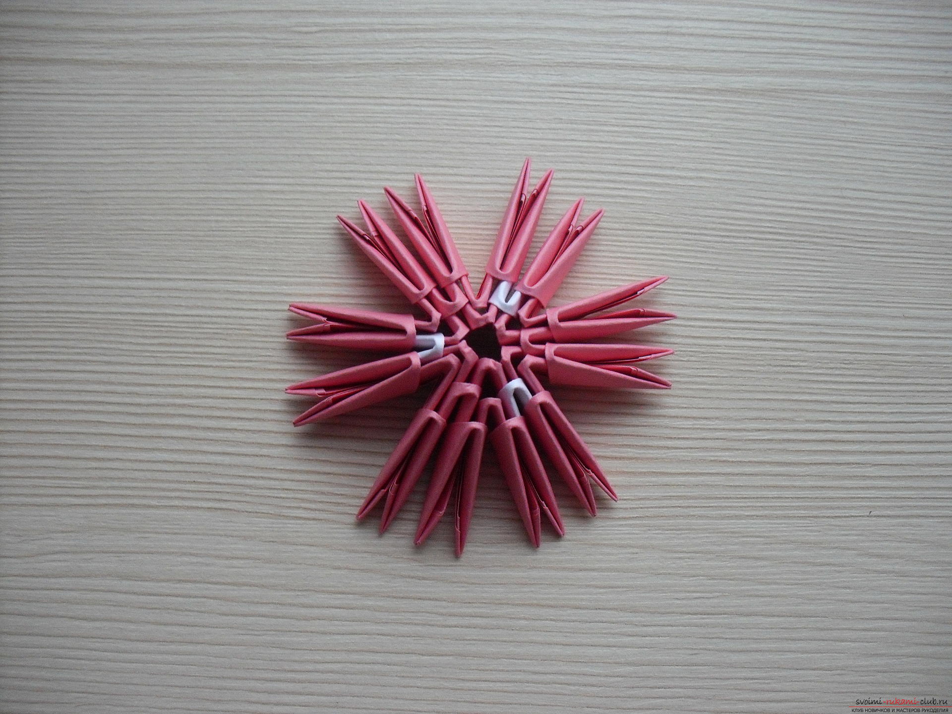 Deze masterclass leert je hoe je een modulaire origami maakt - een vliegenzwam-paddenstoel .. Foto # 5