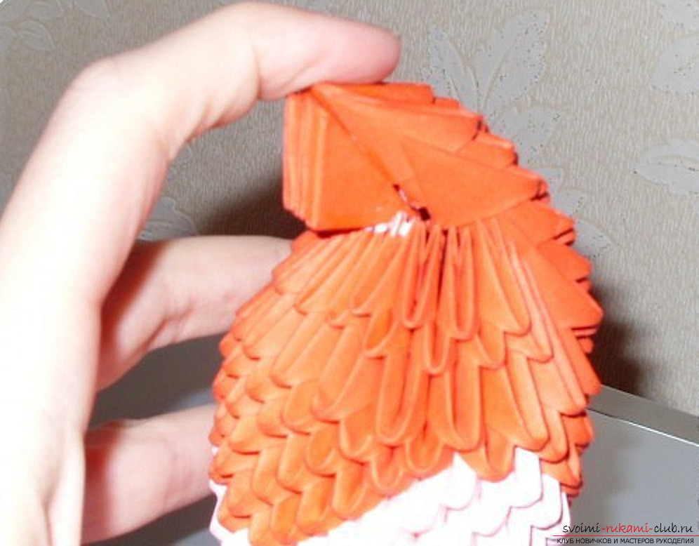 A parrot in a modular origami technique. Photo №73