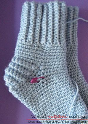 How to make a children's socks with their own hands for beginners - lessons in knitting clothes. Photo №13