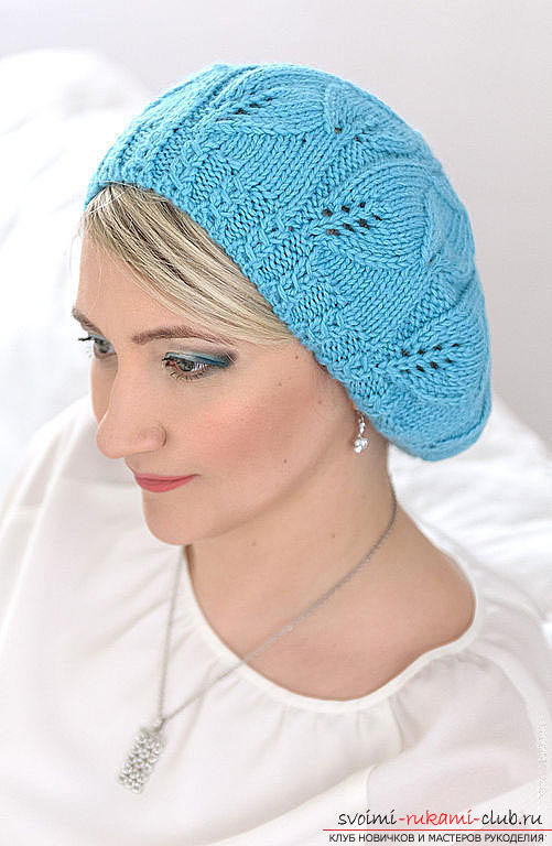 We knit an interesting model of beret with knitting needles. Photo №6