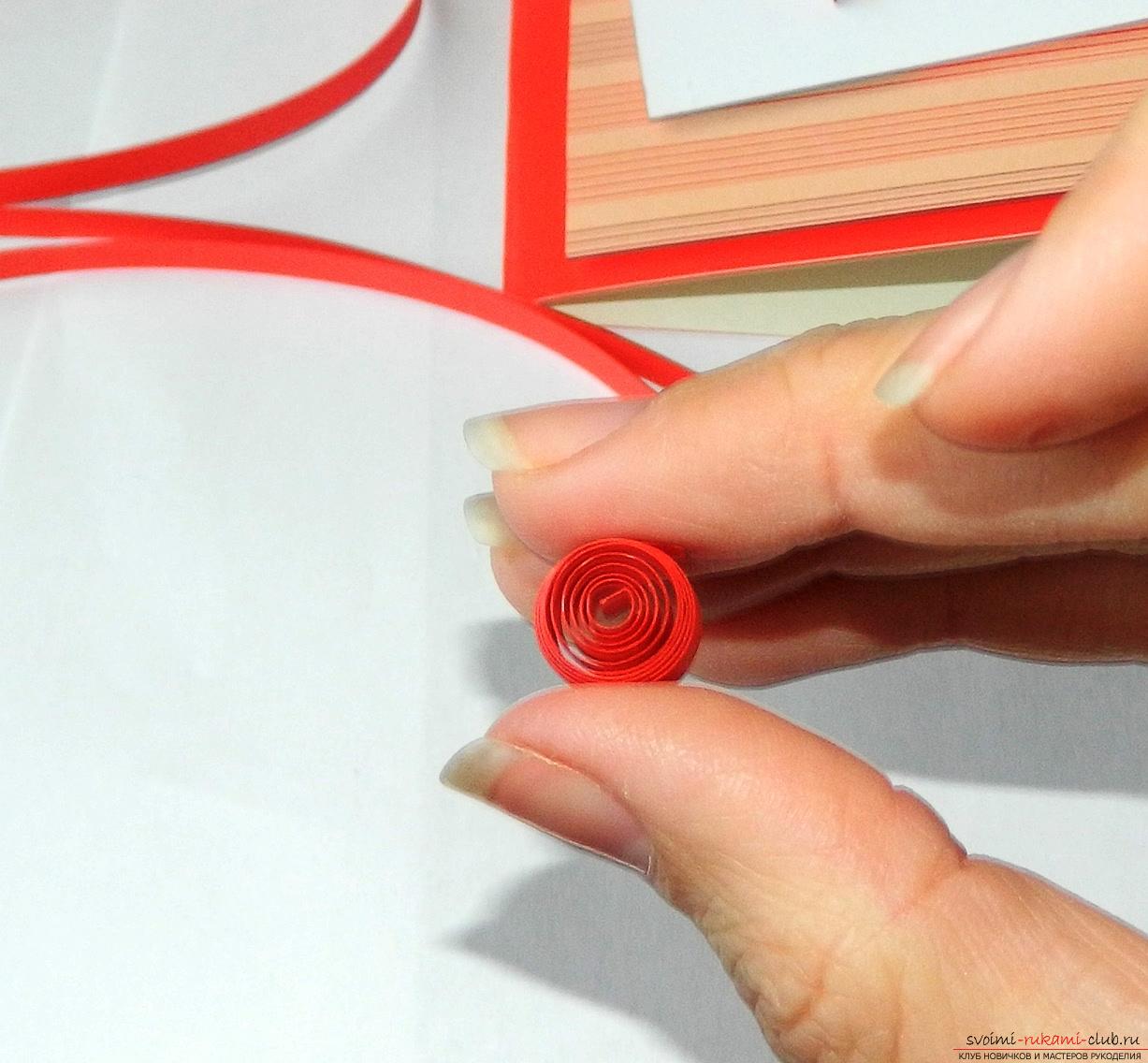 This master class will teach you how to make a valentine with your own hands in the quilling technique .. Photo # 10