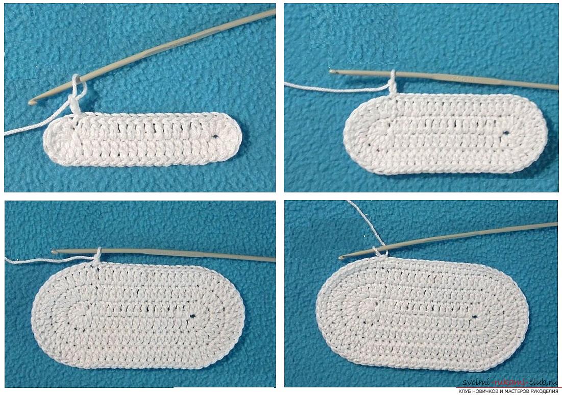 How to crochet booties in the form of sneakers, step-by-step photos, diagrams and a detailed description of two variants of knitting pinets for kids. Photo # 2