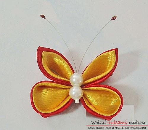 Three free master classes to create butterflies from satin ribbons in Kansas technique .. Photo # 11