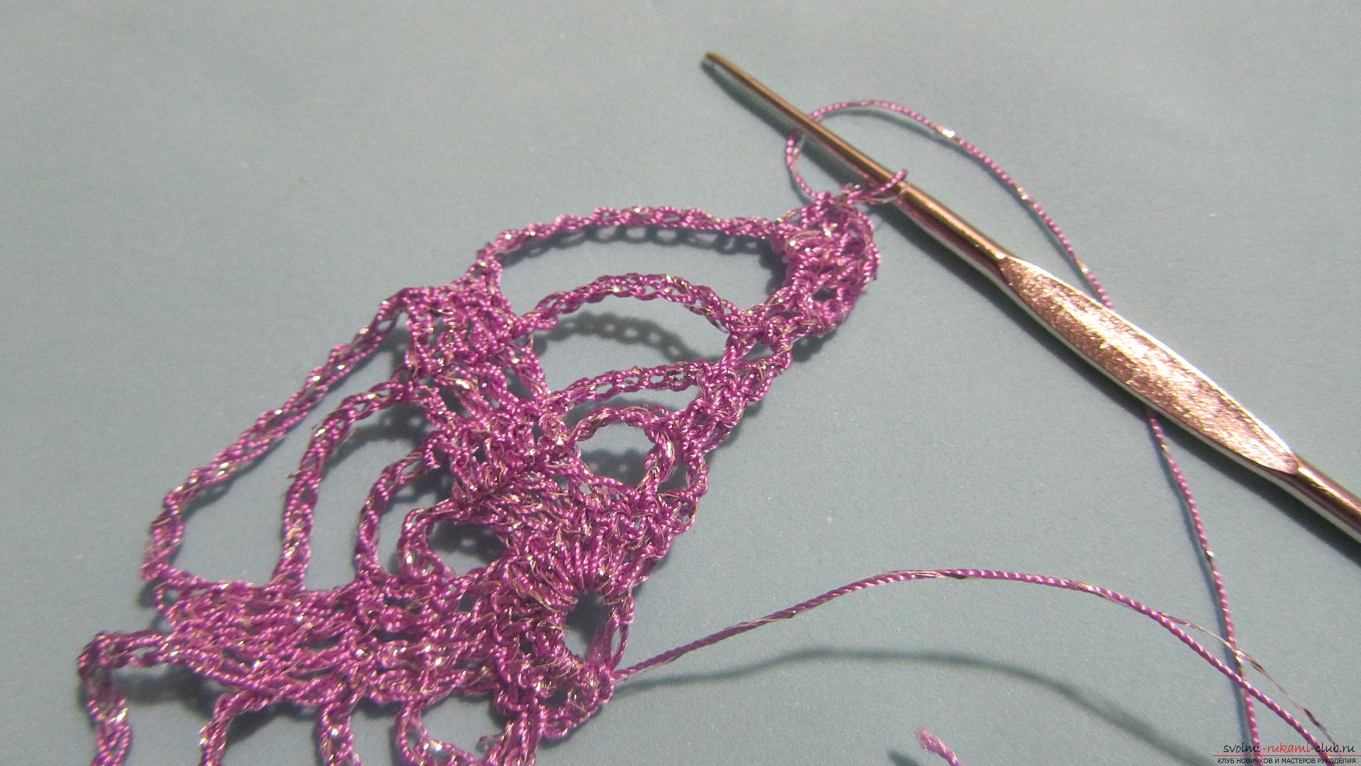 This master class with a descriptive scheme will teach how to crochet a ribbon lace .. Photo №17