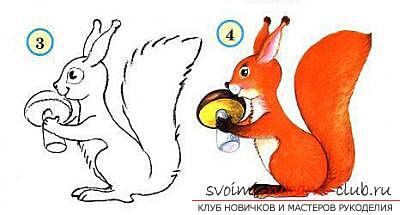 Drawing a squirrel with a pencil. Photo # 2