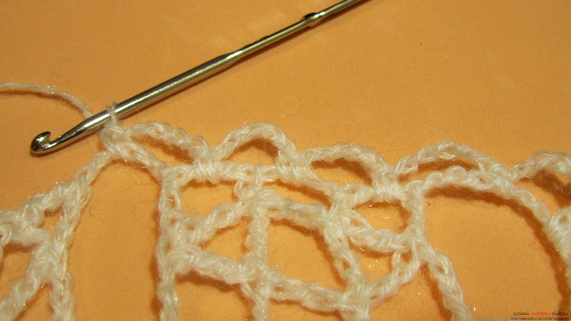 The master class is dedicated to knitting a beautiful stitch with a crochet. Picture №40