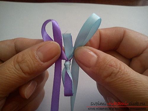 Puff bracelets from ribbons with your own hands. Picture №3