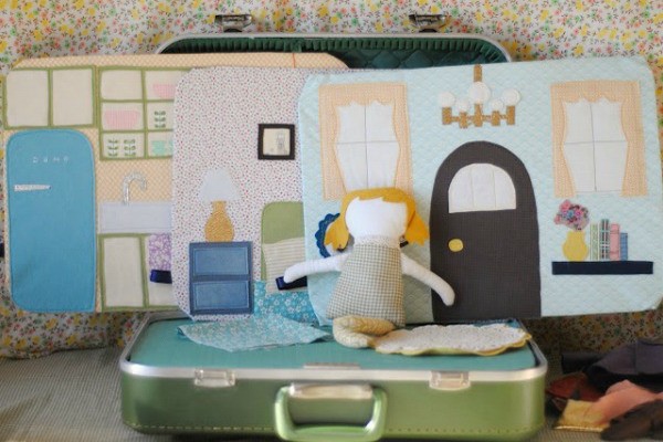 DIY dollhouse from an old suitcase