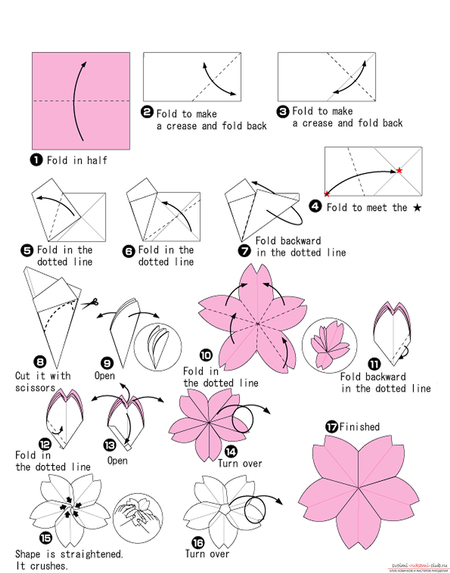 Simple schemes of origami flowers. Photo №5