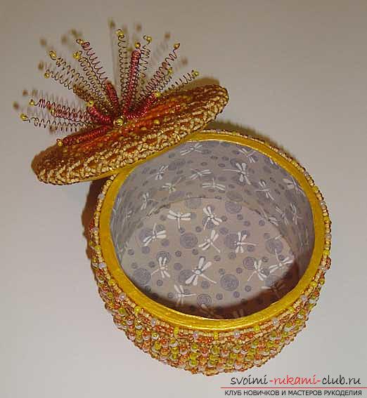 Several master classes for decorating caskets with beads, photos, ideas for inspiration .. Photo # 20