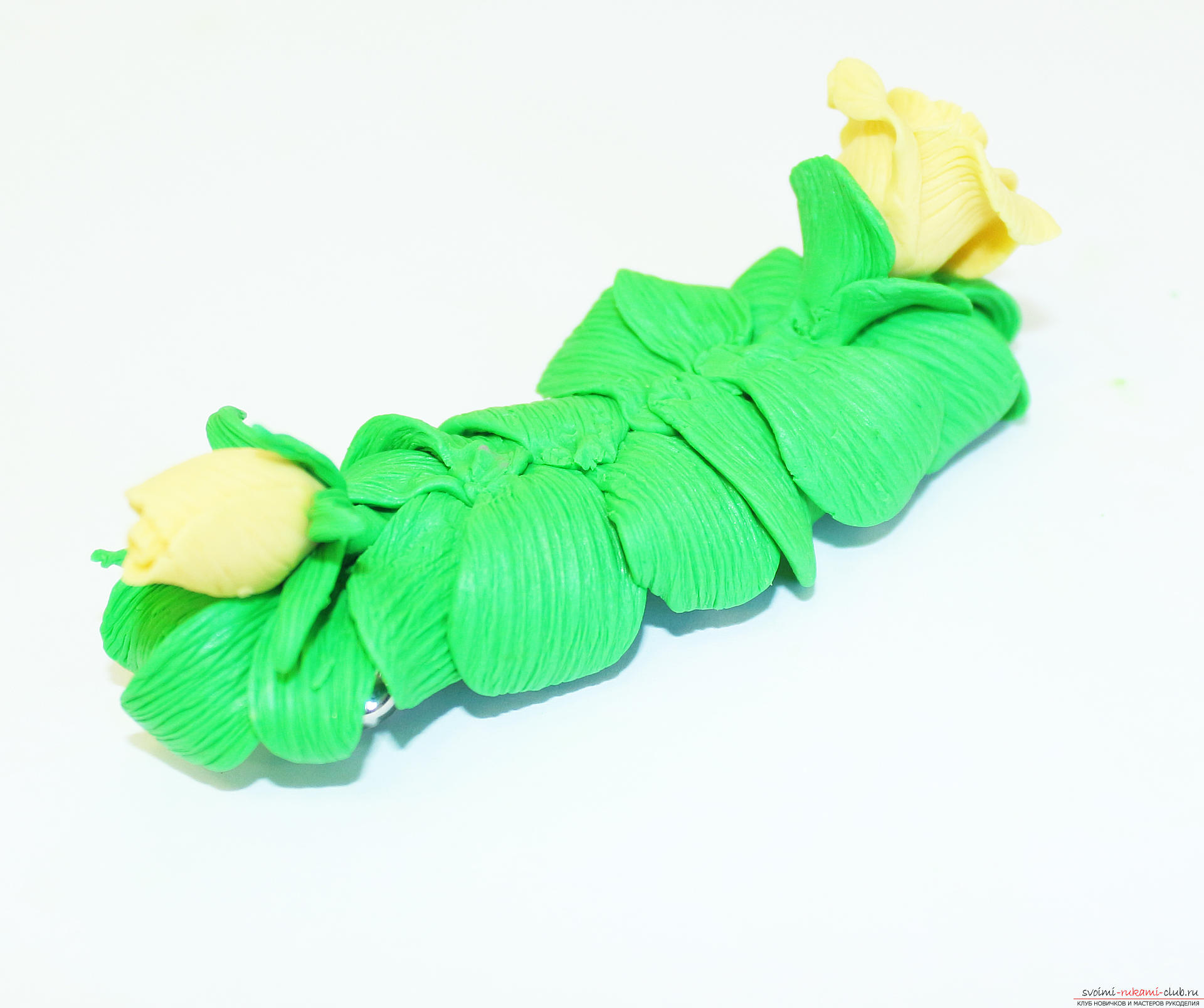 This detailed master class with a photo and description will teach you how to make your own flowers from polymer clay for a hair clip .. Photo №40