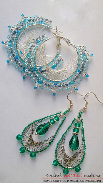 Free master classes with step-by-step photos on weaving earrings from beads .. Picture №17