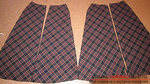 Sew a skirt-flap in a cage for a pattern quickly and easily. Photo №4