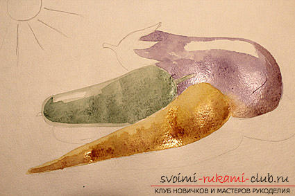 Drawing still life with watercolor paints. Photo №6