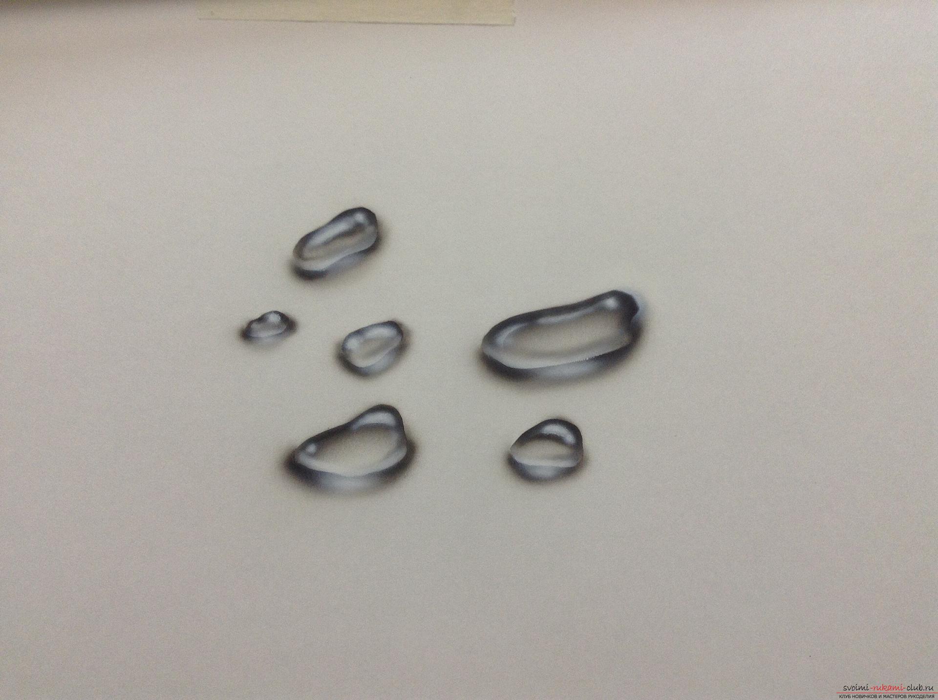 This master class will teach step-by-step drawing by airbrush drawing of a drop .. Photo №10