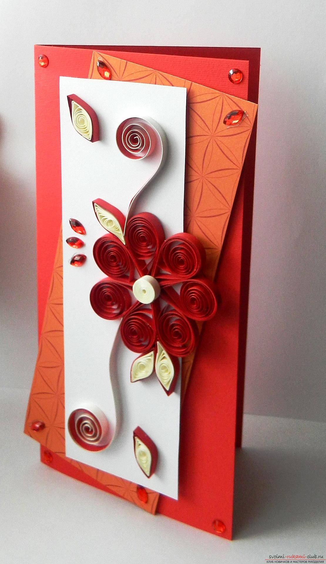 From this detailed master class with a photo you will learn how to create a quilling postcard .. Photo # 23