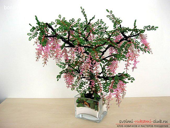 How to make a homemade tree with beads? Schemes for beginners craftsmen. Picture №3