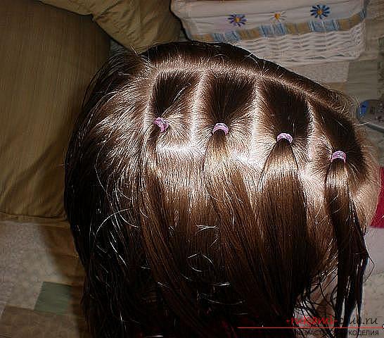 Step-by-step execution of hairstyles for girls of early and adolescence. Photo №1