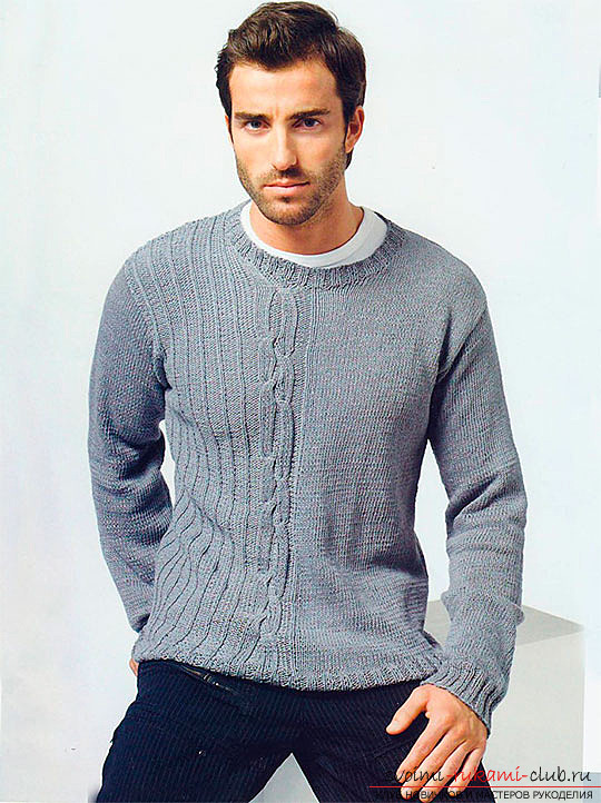 How to knit a man's sweater. a detailed description of the process of knitting a normal casual sweater for a man. Excellent training for beginners knitters. Photo №1