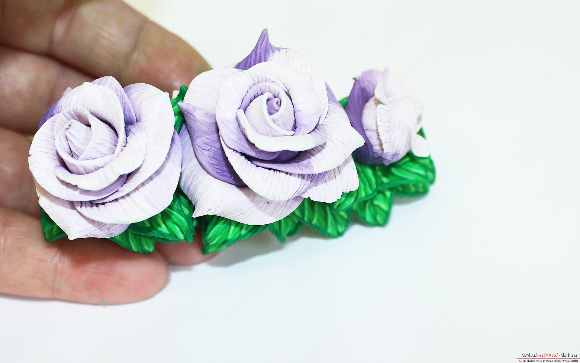 This master class with a photo and description will teach you how to make flowers - roses - from polymer clay in texturing technology. Photo # 84