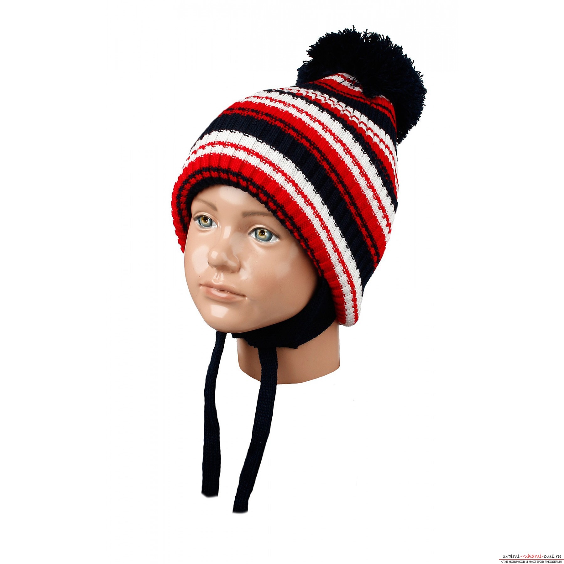 a knitted cap with a pompon. Photo №4