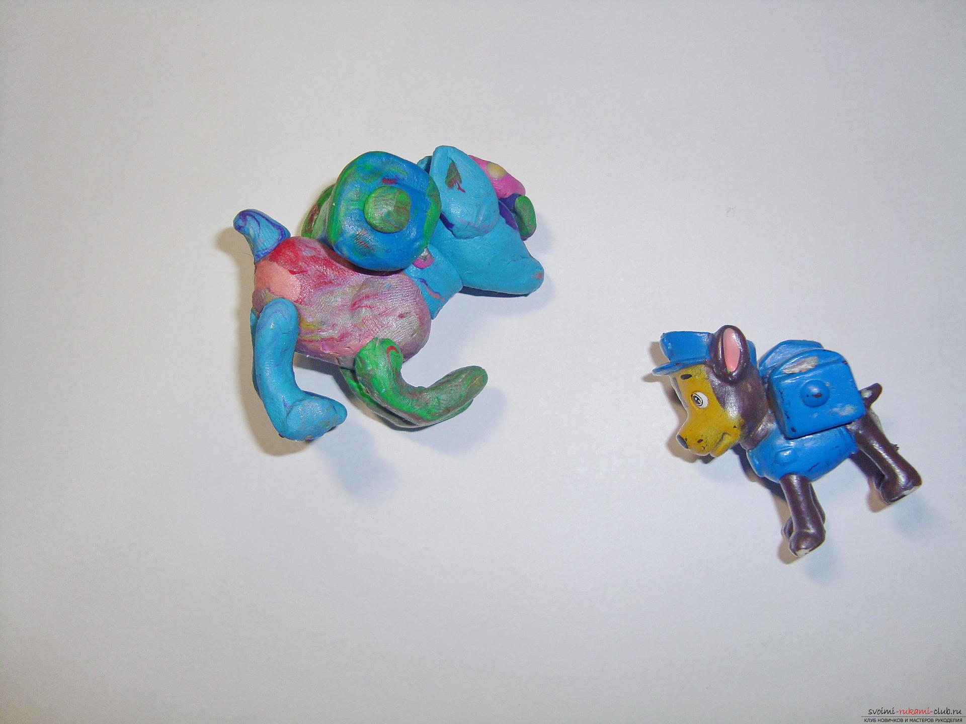 Interesting toys can be made with their own hands, copying cartoon characters. An artwork from plasticine in the form of a Racer, surely like the child, if he looks Puppy patrol .. Photo # 2