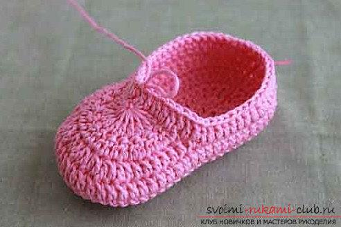 We make a sock-bootie for a girl - a knitting lesson for beginners. Photo №5